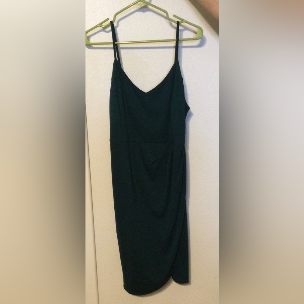 Dark green spaghetti strapped dress